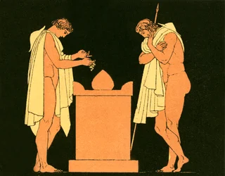 Orestes at the tomb of his father