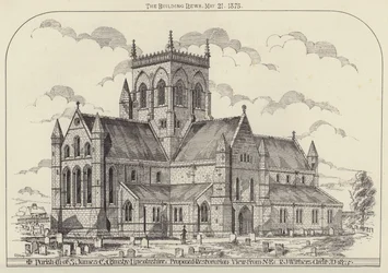 Parish Church of St James, Great Grimsby, Lincolnshire, proposed restoration, View from NE