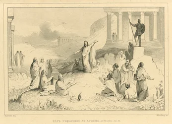 Paul Preaching at Athens, Acts XVII, 22, 34