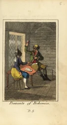 Peasants of Bohemia drinking wine in a tavern