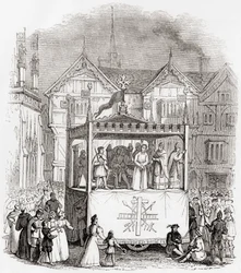 Performance of a 15th century passion play - The Trial and Crucifixion of Christ - by the Smith