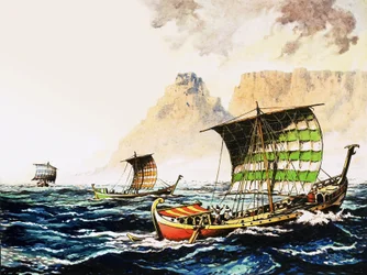Phoenician Explorers Sent by an Egyptian Pharaoh to Sail Around the Coast of Africa in 600BC