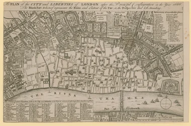 Plan of the City and Liberties of London After the Dreadful Conflagration in the Year 1666
