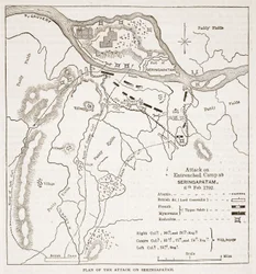 Plan of the Attack on Seringapatam, Illustration from Cassell