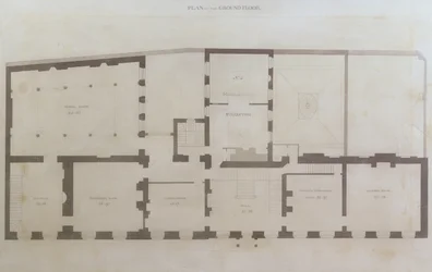 Plans of the ground floor of 21 Albemarle Street after the initial alterations to the house after its acquisition by the Royal Institution