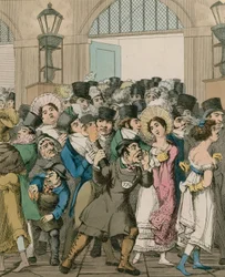 Policeman Calls an Alert After Seeing a Pickpocket; Cartoon