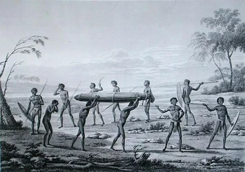 Port Jackson, New Holland: Aborigine Burial Ceremony, from 
