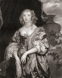 Portrait of Anne Carre, Countess of Bedford (1620-84), from Lodges British Portraits, 1823