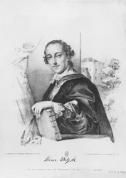 Portrait of Horace Walpole, Count of Orford, engraved by G. Madeley