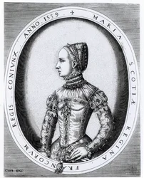 Portrait of Mary Queen of Scots engraved by Hieronymus Cock, 1559
