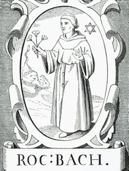 Portrait of Roger Bacon, illustration from Science and Literature in the Middle Ages and the Renaissance, written and engraved by Paul Lacroix, 1878