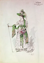 Portrait of Sarah Bernhardt in a production of 