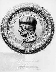 Portrait of Sir Thomas Lovell (d.1524) in 1485, from the bronze medallion in Henry VII Chapel Westminster Abbey by Torregiano
