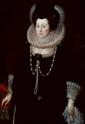 Portrait of a Lady in a Black Dress and Lace Collar