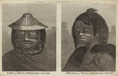 Portraits of a man and a woman of Prince Williams Sound