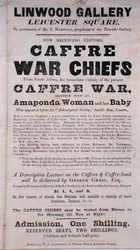 Poster advertising a Lecture about Caffre War Chiefs at the Linwood Gallery