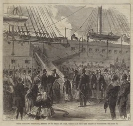 Prince Tokugawa Minbutaiho, Brother of the Tycoon of Japan, visiting HM Troop-Ship Serapis at Portsmouth