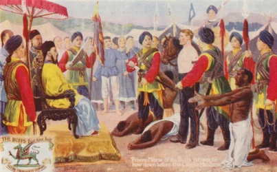 Private Mayse of the Buffs Refuses to Bow Down Before the Chinese Mandana