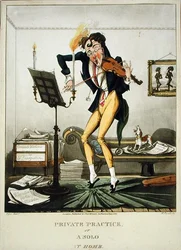 Private Practice or A Solo at Home, engraved by Henry Pyall, published by Thomas McLean, London