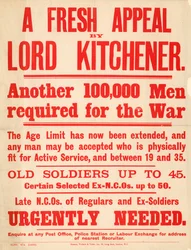 Promotional Poster Appealing for 100,000 Men to Volunteer for Service in the War