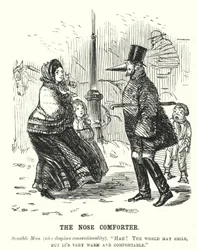 The Nose Comforter - Man Protecting His Nose Against the Cold