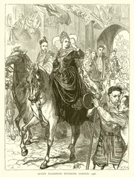 Queen Elizabeth entering London, 1558