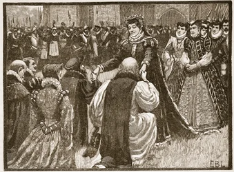 Queen Mary and the State Prisoners in the Tower, Illustration from Cassell