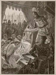 Queen Philippa interceding for the Burghers of Calais (Illustration from Cassell