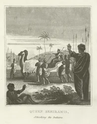 Queen Semiramis Attacking the Indians