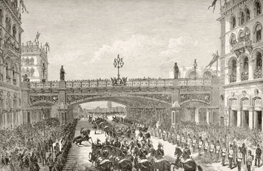 Queen Victoria opening Holborn Viaduct in 1869, from 