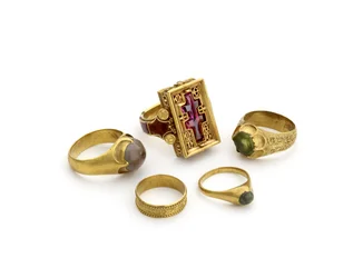 Rings from the Thame Hoard found in the River Thame, terminal date 1457