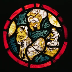 Roundel depicting the Annunciation to the Shepherds