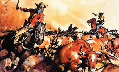 Rounding-up Cattle in the Wild West