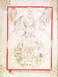 The Fall of Lucifer, from the Queen Mary Psalter, c.1310-20