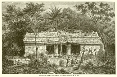 Ruins of Aztec Temple of Tuloom