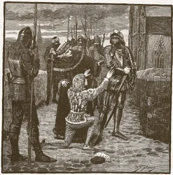Rutland beseeching Clifford to spare his life (Illustration from Cassell