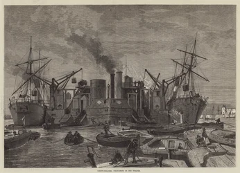 Screw-Colliers unloading in the Thames