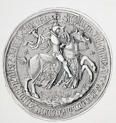 Seal of Jean II, Duke of Burgundy, Count of Nevers and Baron of Donzy, c.1880