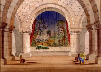 Set Design for Hamlet by William Shakespeare, 1858