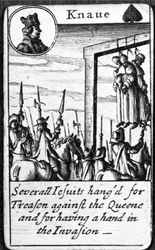 Several Jesuits Hanged for Treason, Knave of Spades from a Pack of Playing Cards