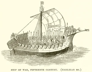 Ship of War, Fifteenth Century (Harleian Ms.)
