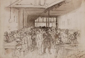 Shoreditch, Penny Dinner at the Australian Meat Company, c.1860