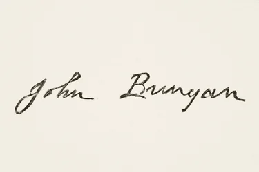 Signature of John Bunyan, from The National and Domestic History of England by William Hickman Smith Aubrey, Published London, c.1890
