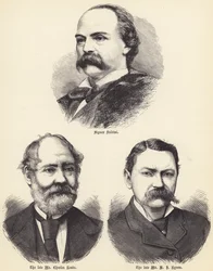 Signor Salvini, the late Mr Charles Reade, the late Mr H J Byron (engraving)