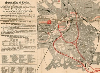 Sketch Map of London showing the position of the London, Chatham and Dover Railway
