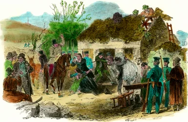 Social Conditions in Ireland in 1848: Expulsion of Peasants (illustration)