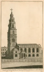 South west view of the parish church of St Clements Danes in the Strand