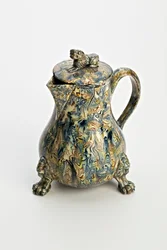 Staffordshire solid agateware effect jug, c.1760-70