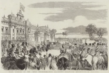 State Opening of the Great Exhibition, Her Majesty leaving Buckingham Palace