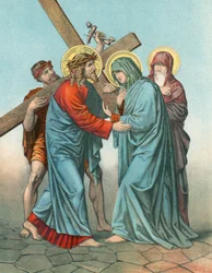 Station IV Jesus Carrying the Cross, Meets His Most Afflicted Mother